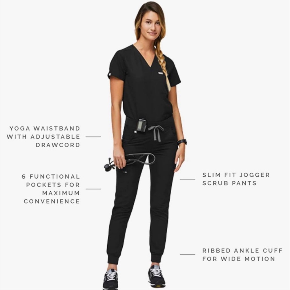 FIGS BLACK SCRUB SET